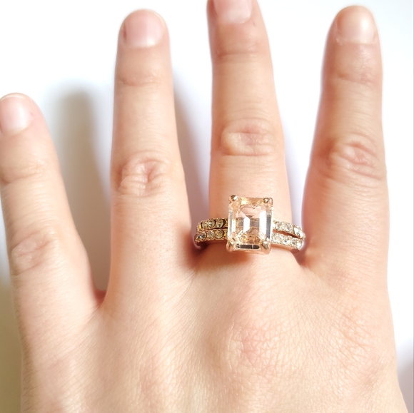 NWOT 18K GF Rose Gold White Topaz Engagement Rings - Picture 12 of 15